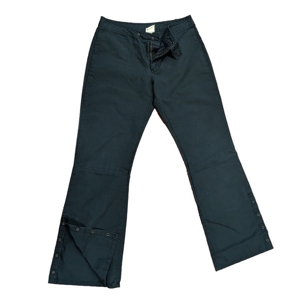 VTG GAP Pants Trousers Cargo Snap Buttons on Legs Flare Wide Leg Pants Black Y2K